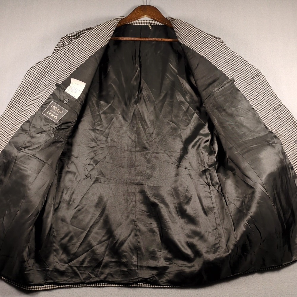 Murano Sport Coat 46 LONG Houndstooth Wool Cashmere 3 Button Jacket Italian Made - Picture 4 of 8